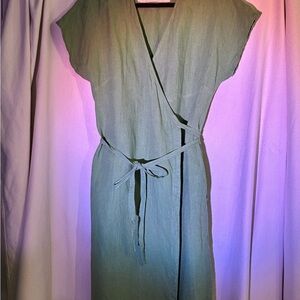 Boho Green Wrap Dress